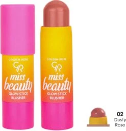 Golden Rose MISS BEAUTY GLOW STICK BLUSHER NO:02 DUSTY ROSE Makkelijk Aanbrengen Met Je Vingers Of Een Penseel
