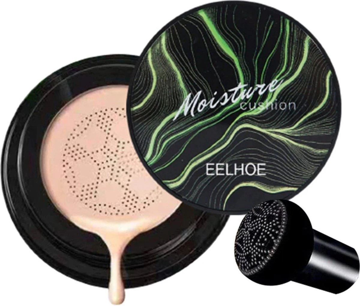 EELHOE - Moisture Cushion - Hydraterende Foundation Met Paddestoel Spons - Crème Basis - Gezicht Make-Up