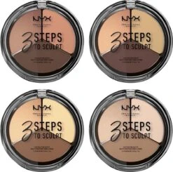 NYX Professional Makeup 3 Steps To Sculpt Face Sculpting Palette - Light 3STS02 - Highlighter En Contouring Make-up - 15 Gr -Cosmetica Promotiewinkel 1200x1192 43