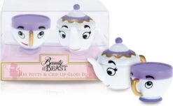Belle En Het Beest Duo Lipgloss Aardbeismaak En Druivensmaak -9cm X 6cm X 6cm - Lipbalsem - Lippenbalsem - Kinder Make Up - Mrs Potts - Chip - Belle And The Beast