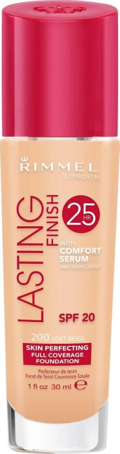 Rimmel London Lasting Finish Foundation - 200 Soft Beige -Cosmetica Promotiewinkel 317x1200 10