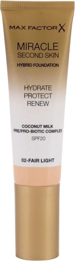 Max Factor Miracle Second Skin Foundation - 02 Fair Light -Cosmetica Promotiewinkel 348x1200 4