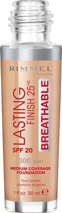Rimmel London Lasting Finish Breathable Foundation - Sand - Beige -Cosmetica Promotiewinkel 349x1200 14