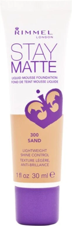 Rimmel London Stay Matte Liquid Foundation - 300 Sand -Cosmetica Promotiewinkel 385x1200 5
