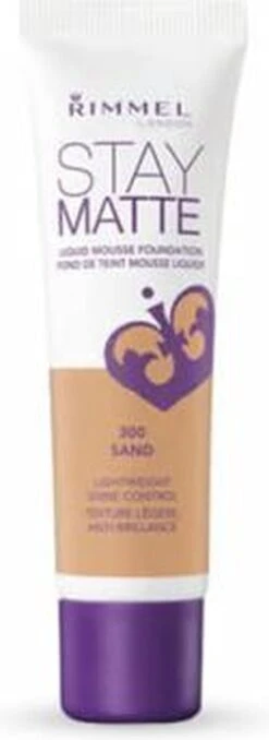 Rimmel London Stay Matte Liquid Foundation - 300 Sand -Cosmetica Promotiewinkel 437x1200 9