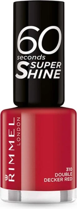 Rimmel London 60 Seconds Super Shine Nagellak - 310 Double Decker Red -Cosmetica Promotiewinkel 445x1200 6