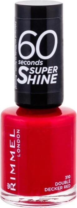 Rimmel London 60 Seconds Super Shine Nagellak - 310 Double Decker Red -Cosmetica Promotiewinkel 446x1200 10