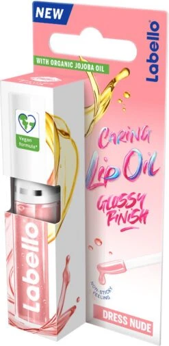 Labello Caring Lip Oil Dress Nude - 5.5 Ml -Cosmetica Promotiewinkel 586x1200 2