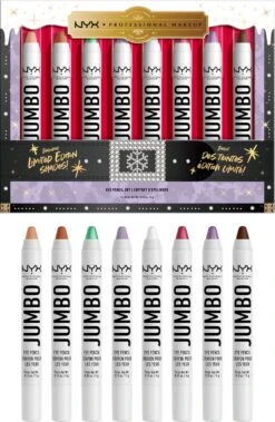 NYX Professional Makeup - Holidays 2022 Mrs Claus - Jumbo Eye Vault - 8 Jumbo Eye Pencils -Cosmetica Promotiewinkel 783x1200